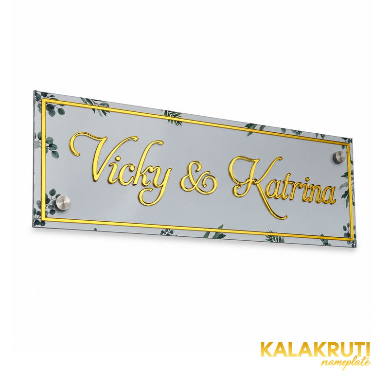 KKAA0039 acrylic nameplate — left angle