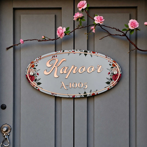 KKAA0040 acrylic nameplate — installed hero