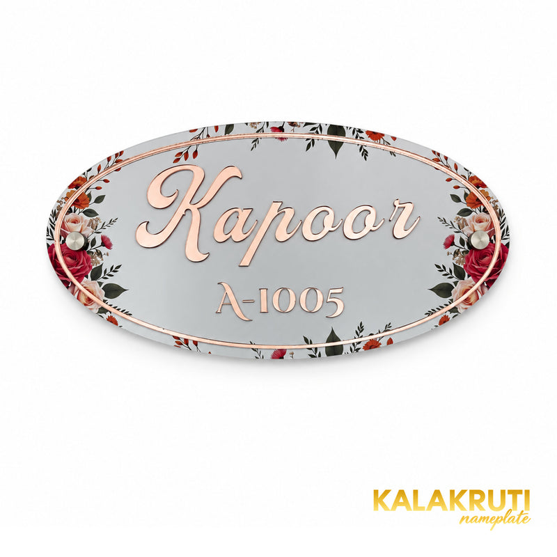 KKAA0040 acrylic nameplate — front view