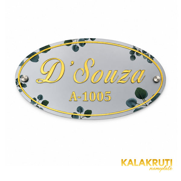KKAA0041 acrylic nameplate — front view