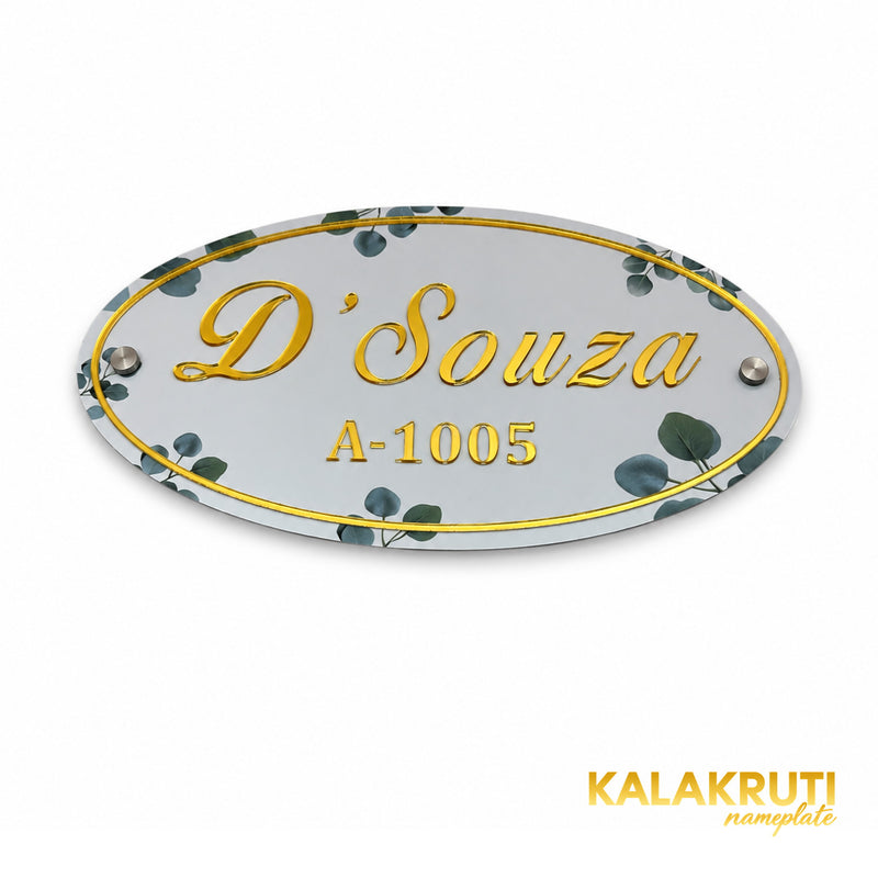 KKAA0041 acrylic nameplate — additional elevated view