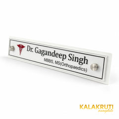 Dr. Gagandeep Singh desk nameplate, right angle