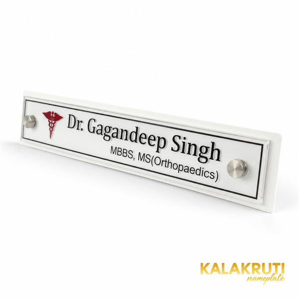 Dr. Gagandeep Singh desk nameplate, right angle