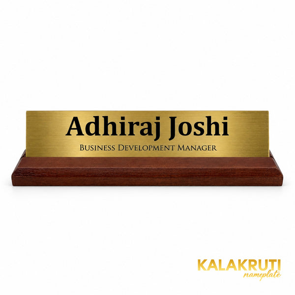 Adhiraj Joshi desk nameplate, front