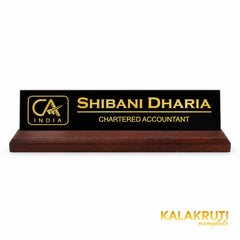 Shibani Dharia desk nameplate, front