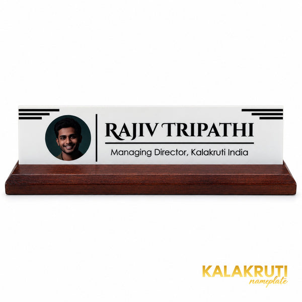 Rajiv Tripathi desk nameplate, front