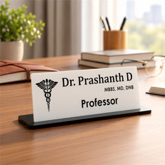 Dr. Prashanth D desk nameplate, table