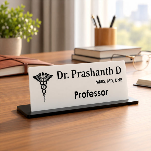 Dr. Prashanth D desk nameplate, table