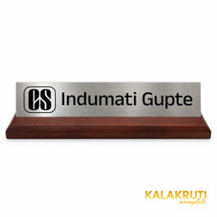 Indumati Gupte desk nameplate, front