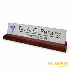 Dr. A. C. Pereira desk nameplate, right angle