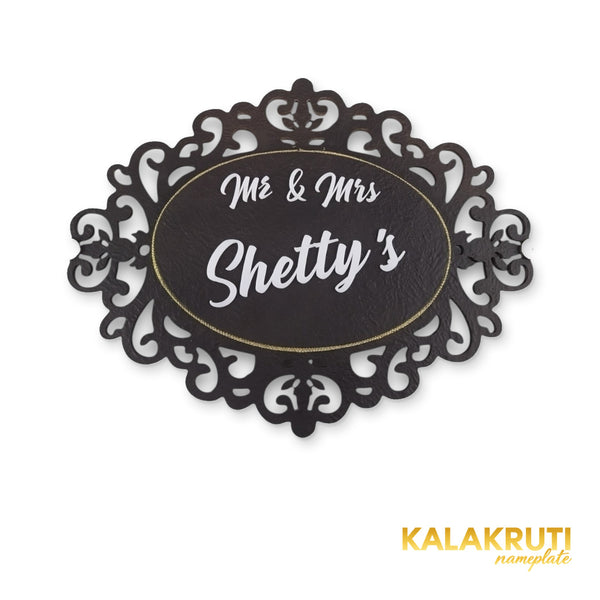KKHC0004 handcrafted nameplate — front with soft studio shadow