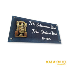 KKHC0011 handcrafted nameplate — left angle with soft studio shadow