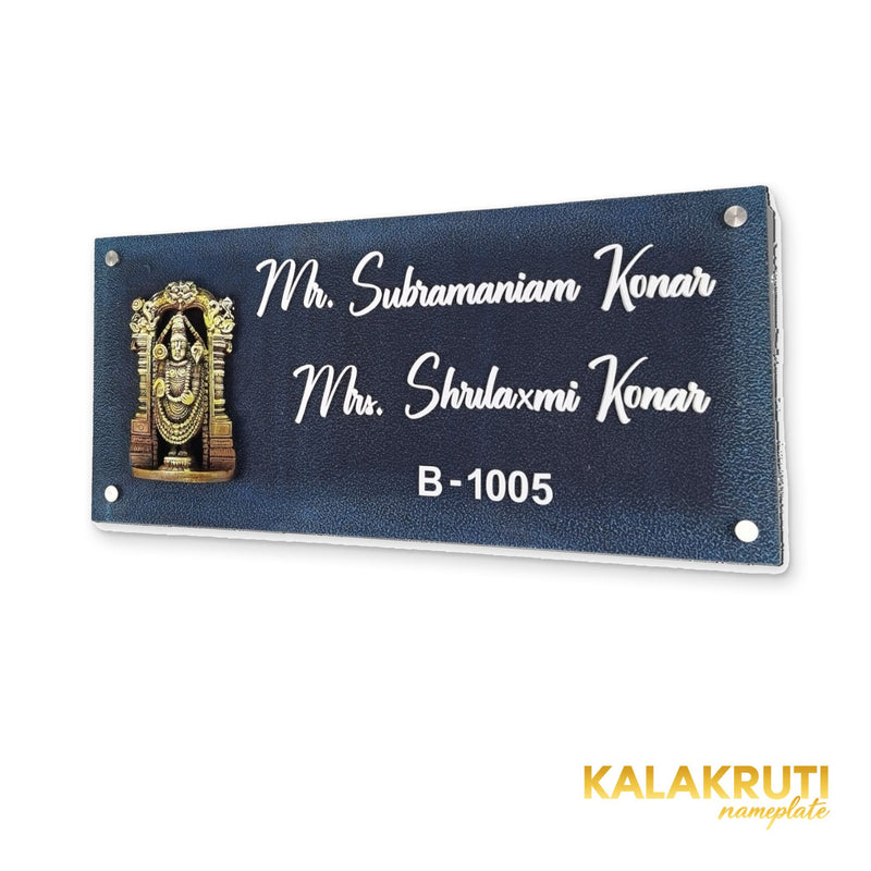 KKHC0011 handcrafted nameplate — right angle with soft studio shadow