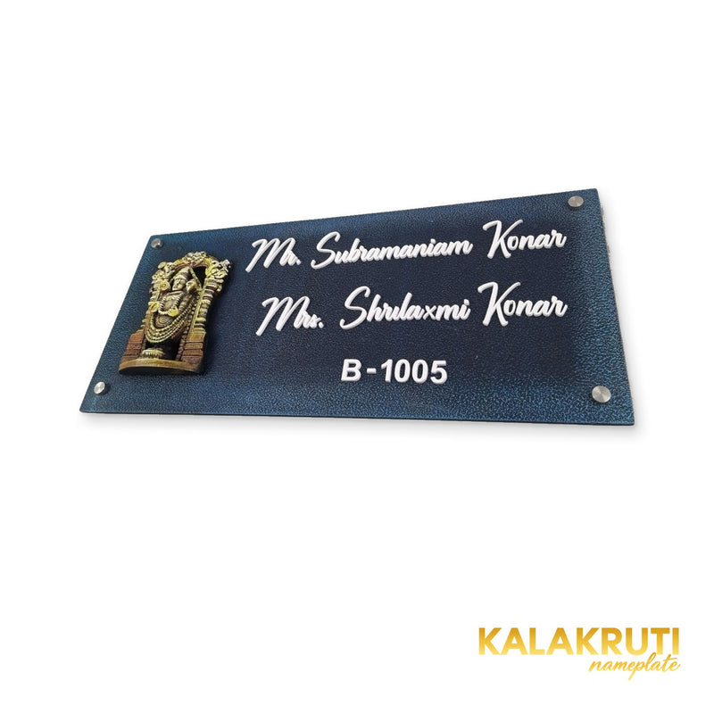 KKHC0011 handcrafted nameplate — additional angle with soft studio shadow