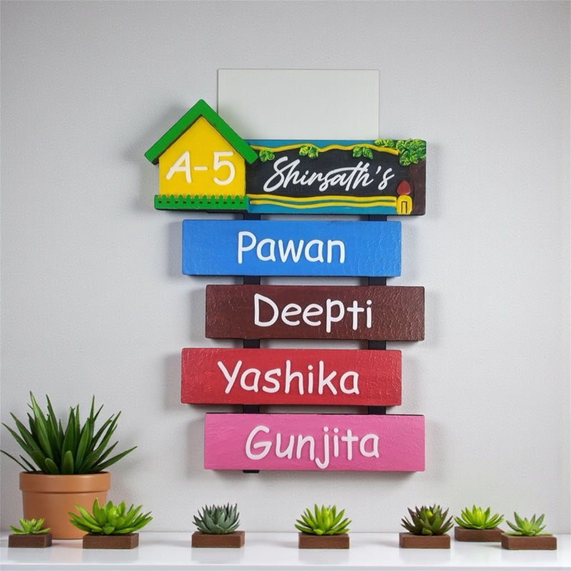 KKHC0012 handcrafted nameplate — installed