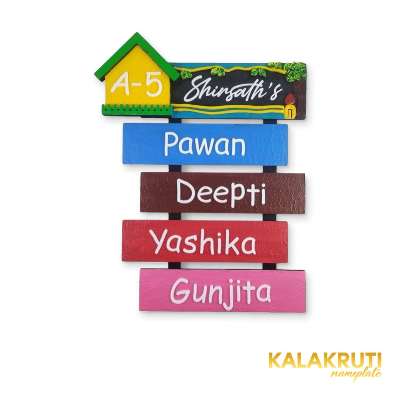 KKHC0012 handcrafted nameplate — front with soft studio shadow
