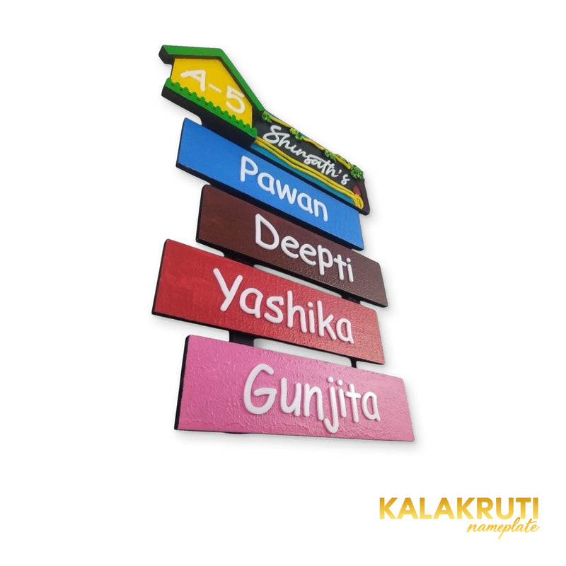 KKHC0012 handcrafted nameplate — right angle with soft studio shadow