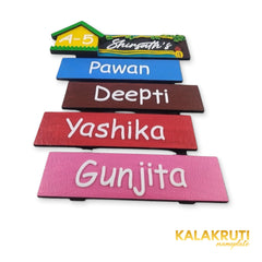 KKHC0012 handcrafted nameplate — additional angle with soft studio shadow