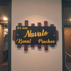 KKHC0018 handcrafted nameplate — installed