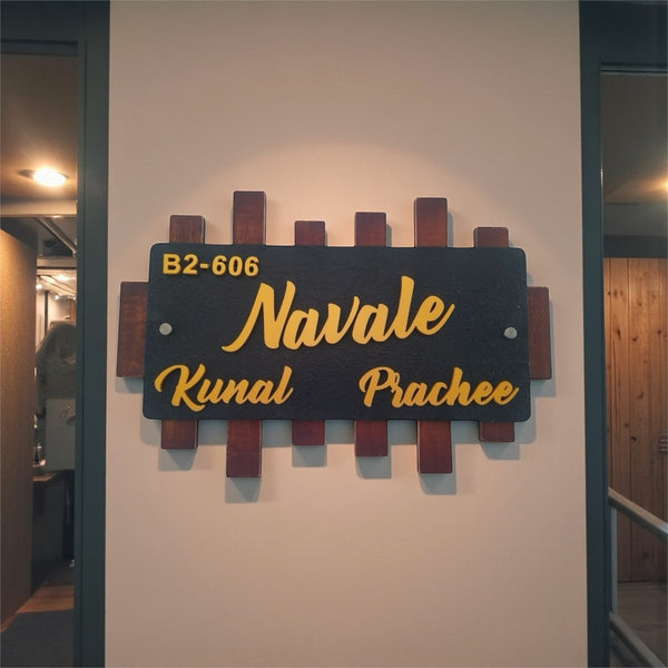 KKHC0018 handcrafted nameplate — installed