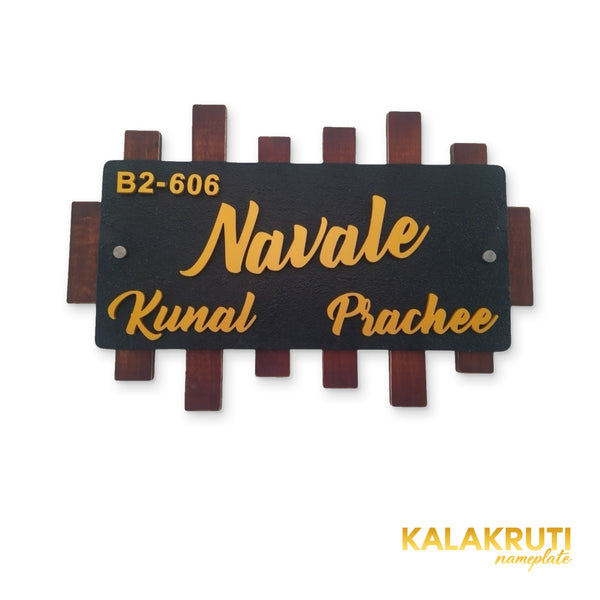 KKHC0018 handcrafted nameplate — front with soft studio shadow