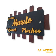 KKHC0018 handcrafted nameplate — additional angle with soft studio shadow