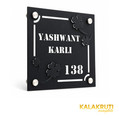 Yashwant Karli left angle of the nameplate on a white studio background