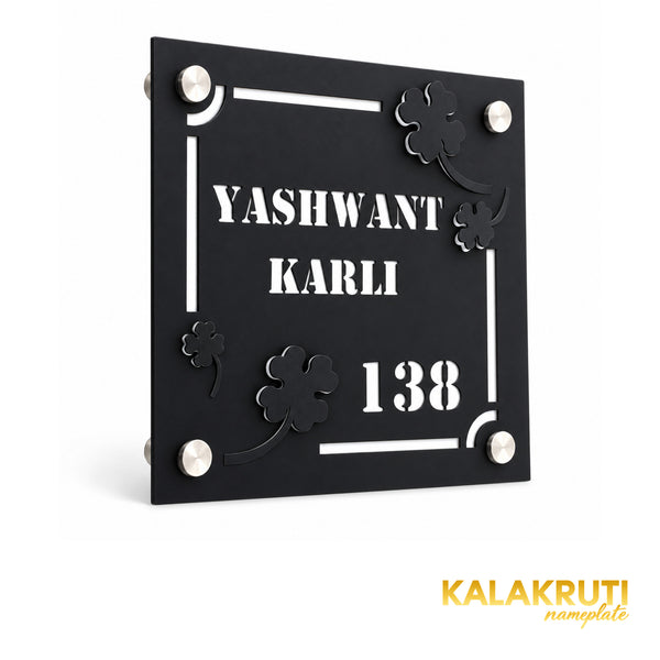 Yashwant Karli left angle of the nameplate on a white studio background