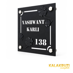 Yashwant Karli right angle of the nameplate on a white studio background