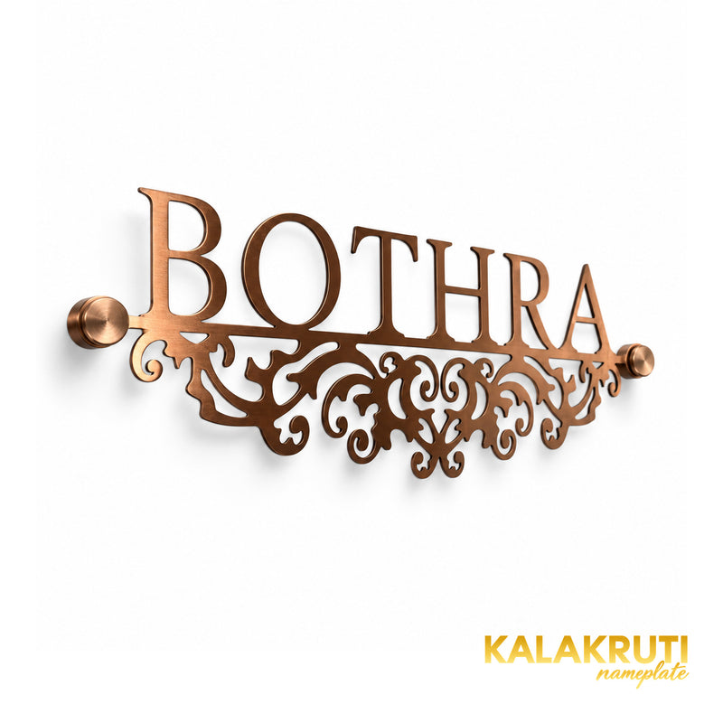 Bothra left angle of the nameplate on a white studio background
