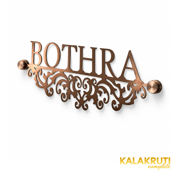 Bothra right angle of the nameplate on a white studio background