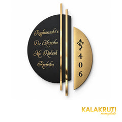 Raghuwanshi's right angle of the nameplate on a white studio background