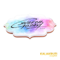 Suresh Gosavi Artist multicolour acrylic LED nameplate - low angle LED off