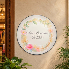 Annie Lawrence B-102 floral LED nameplate — Installed