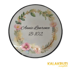 Annie Lawrence B-102 floral LED nameplate — Front