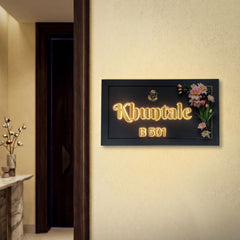 KKLEDN0029 Khuntale B 501 floral LED nameplate - Installed LED on