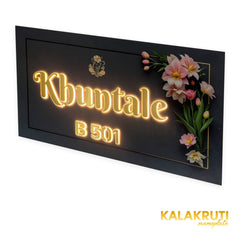 KKLEDN0029 Khuntale B 501 floral LED nameplate - Right angle LED on