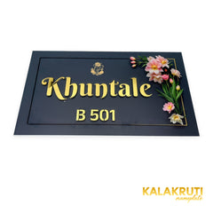 KKLEDN0029 Khuntale B 501 floral LED nameplate - Low angle LED off