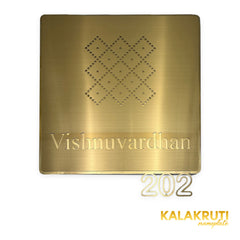 KKLEDN0030 Vishnuvardhan 202 brushed gold LED nameplate - Front