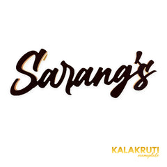 Sarang's copper-colour LED script nameplate - Front LED on - KKLEDN0034