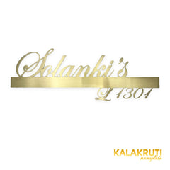 Solanki’s L 1301 nameplate — Front brushed-gold LED off