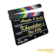 Anagha & Sachin Khandekar’s Flat #306 clapperboard LED nameplate — Left angle LED off