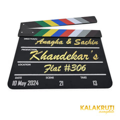 Anagha & Sachin Khandekar’s Flat #306 clapperboard LED nameplate — Low angle LED off