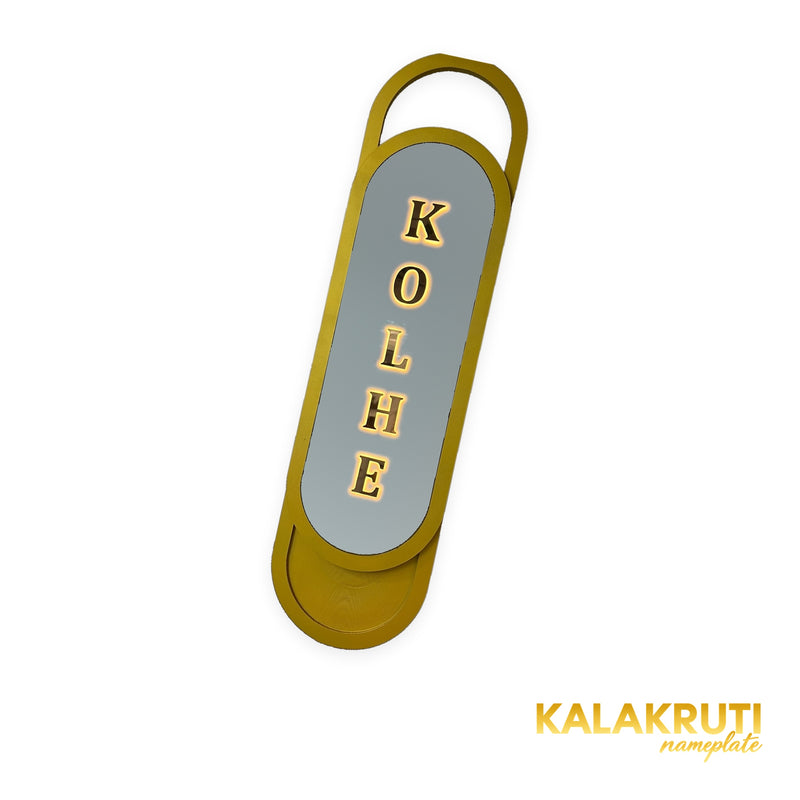 KOLHE capsule LED nameplate — Right angle LED on