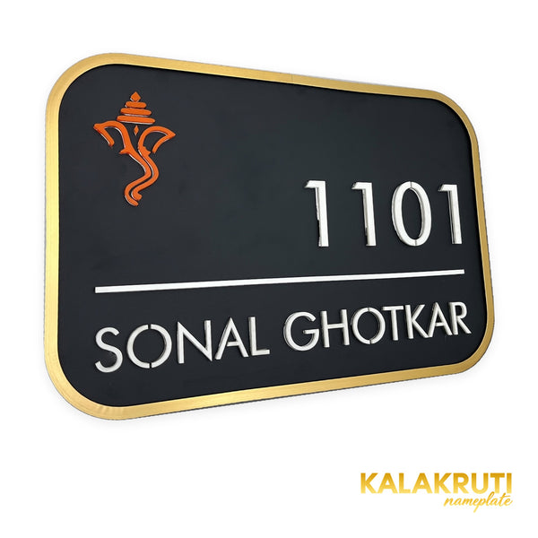 SONAL GHOTKAR 1101 LED nameplate — Left angle LED off