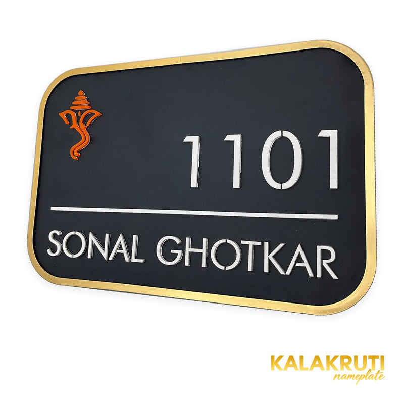 SONAL GHOTKAR 1101 LED nameplate — Right angle LED off