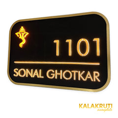 SONAL GHOTKAR 1101 LED nameplate — Right angle LED on
