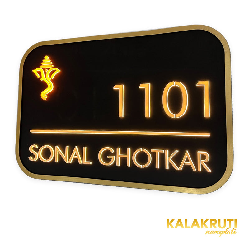 SONAL GHOTKAR 1101 LED nameplate — Right angle LED on