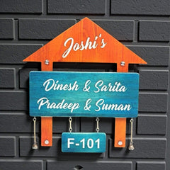 House Shape Wooden Nameplate — Joshi’s — hero (KKWN0022)