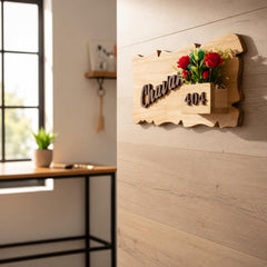 Natural Wood Planter Nameplate | Chavan 404 — extra installed (KKWN0034)